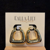 square gold earrings