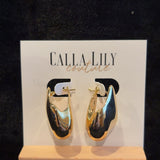 wavy gold earrings