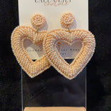 pink open heart earrings