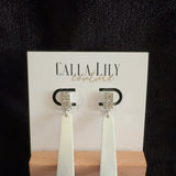 crystal and white earrings