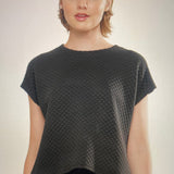 quilted short sleeve top