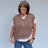 V-Neckline Sleeveless Vest