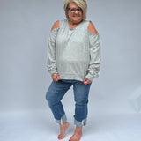 Shoulder Cutout Knit Top Curvy