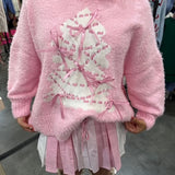 Pink ribbon Christmas tree Sweater