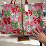 Pink bow tote bag
