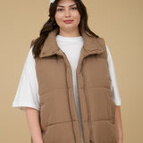Solid Puffer Vest - Curvy