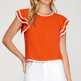 Game Day Ruffle Sleeve Top