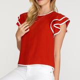 Game Day Ruffle Sleeve Top