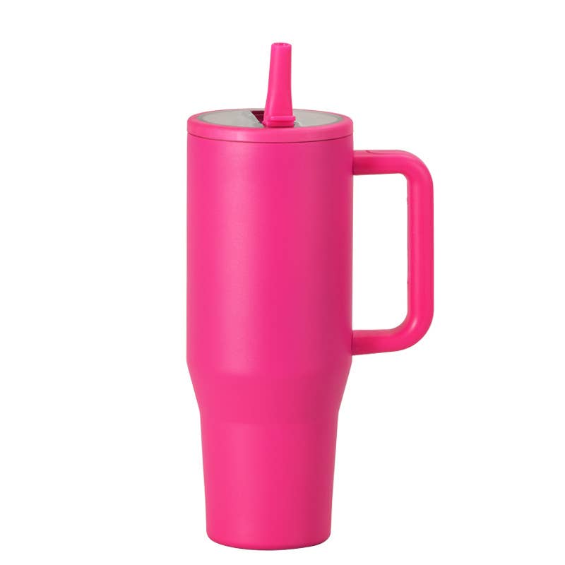 40oz Foldable Straw Lid  Double-Layer Insulated Tumbler