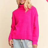 High Neck Loose Fit Sweater - Curvy