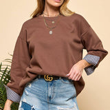 Stripe Detail Long Sleeve Sweatshirt