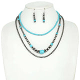 4-Pack Western Navajo Pearl Necklace Earring Set