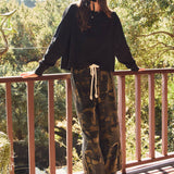 Plus Camo-printed Drawstring Pants