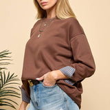 Stripe Detail Long Sleeve Sweatshirt