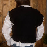 Crochet Floral Button Up Sweater