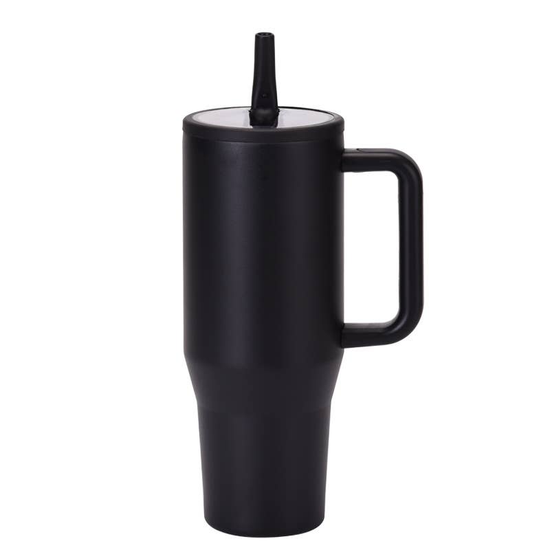 40oz Foldable Straw Lid  Double-Layer Insulated Tumbler