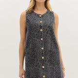 Leopard Denim dress