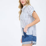 STRIPE COLLARED SHIRT