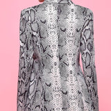 Snakeskin long sleeve suit coat blazer .