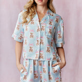Pink bow bear pj's