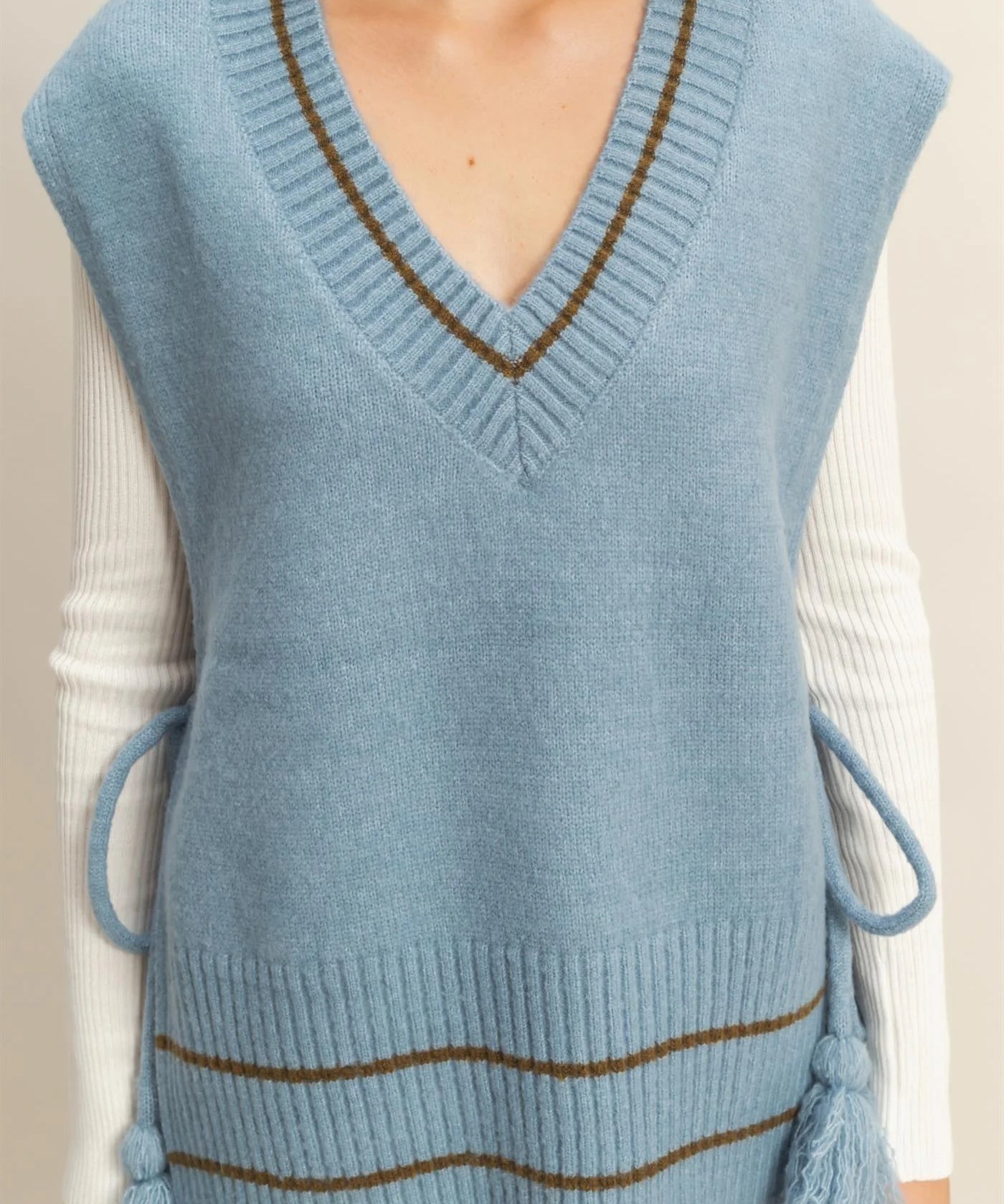 Tassel Oversized Sweater Vest