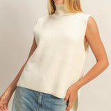 Sleeveless Turtleneck Sweater Vest