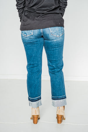 Mid-Rise Slim Straight Jeans