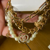 Triple Gold and Pearl  bracelet